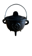 Pentagram Cast-Iron Black Cauldron 4.5