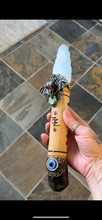 Load image into Gallery viewer, NEW MOON WAND Chakra Selenite &amp; Labradorite LARGE
