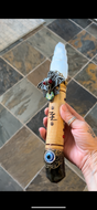 NEW MOON WAND Chakra Selenite & Labradorite LARGE