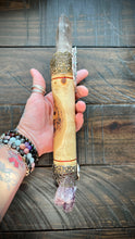 Load image into Gallery viewer, NEW MOON WAND Smokie Quartz &amp; Amethyst LARGE
