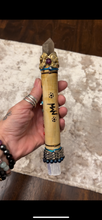 Load image into Gallery viewer, New Moon Wands Chakra Smokie Quartz &amp; Selenite Medium
