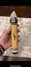Load image into Gallery viewer, NEW MOON WAND Chakra Rose Quartz &amp; Onyx Large
